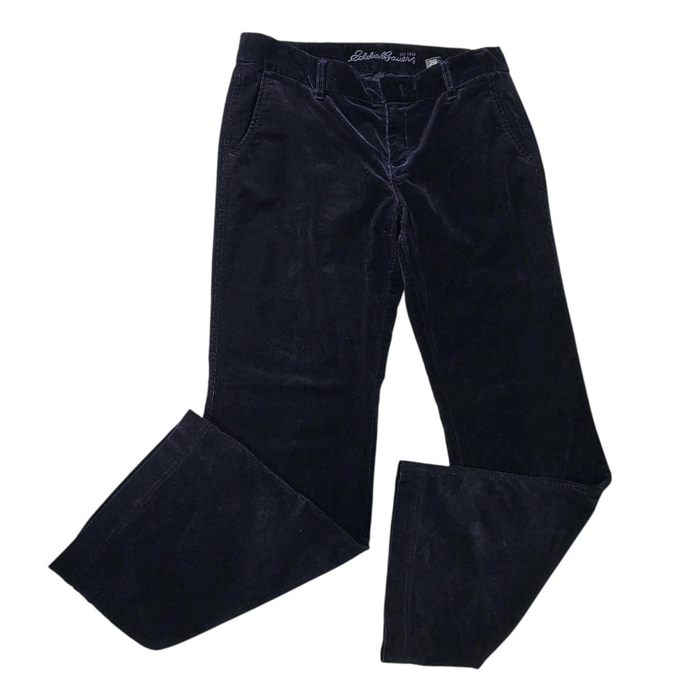 Eddie Bauer Black Corduroy Bootcut Pants 10 32x31 Academia Preppy Quiet Luxury